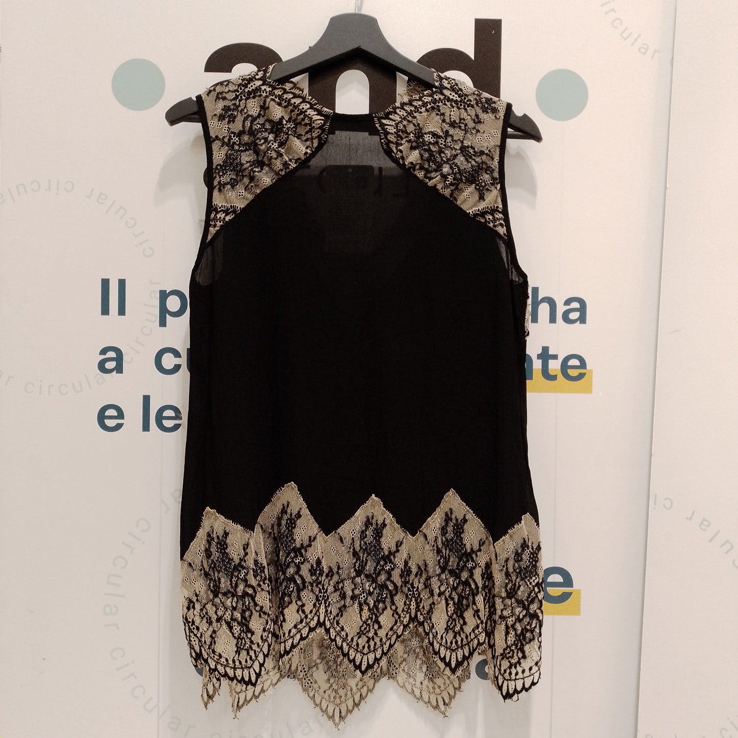 Top chiffon e pizzo