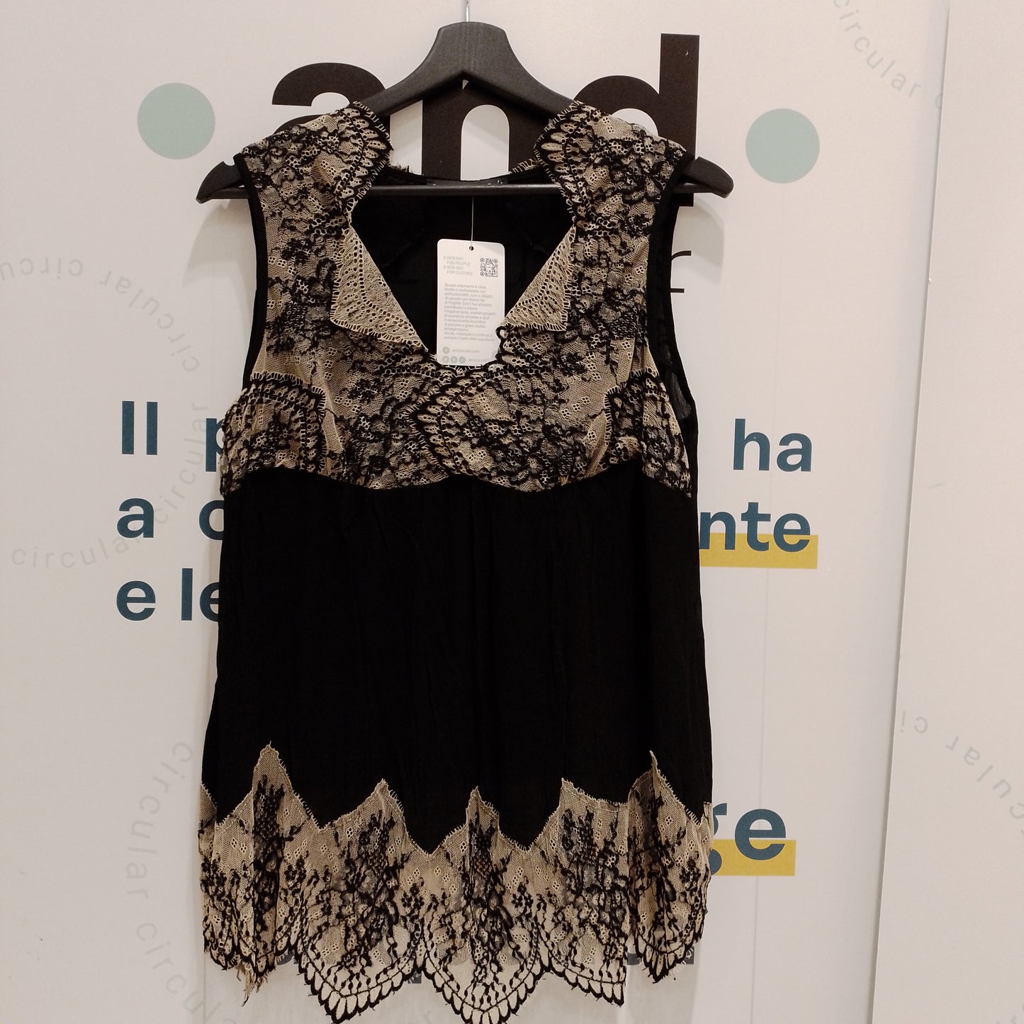 Top chiffon e pizzo