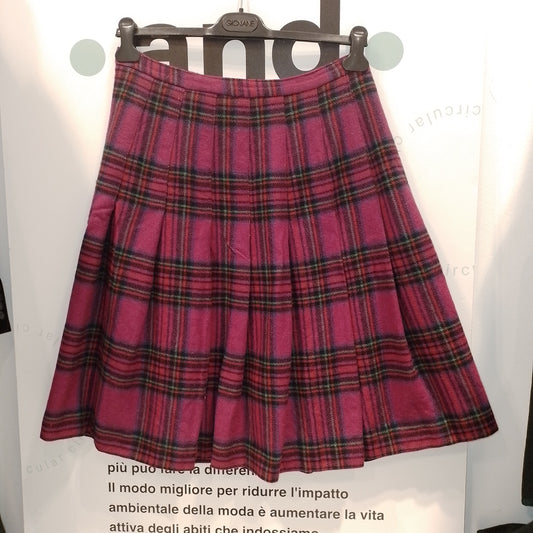 Gonna tartan fucsia