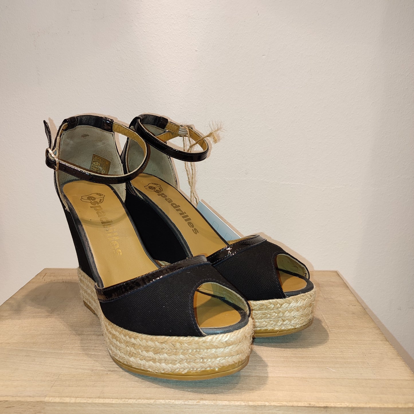 Zeppa in tela nero Espadrilles