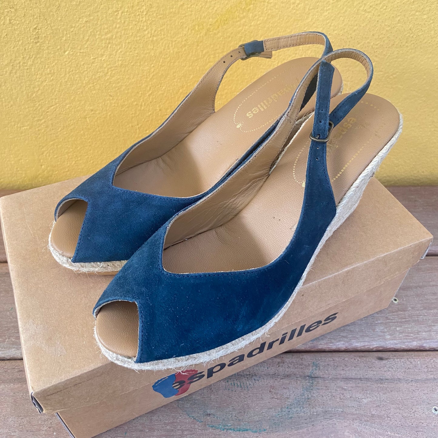 Sandalo scamosciato blu Espadrilles