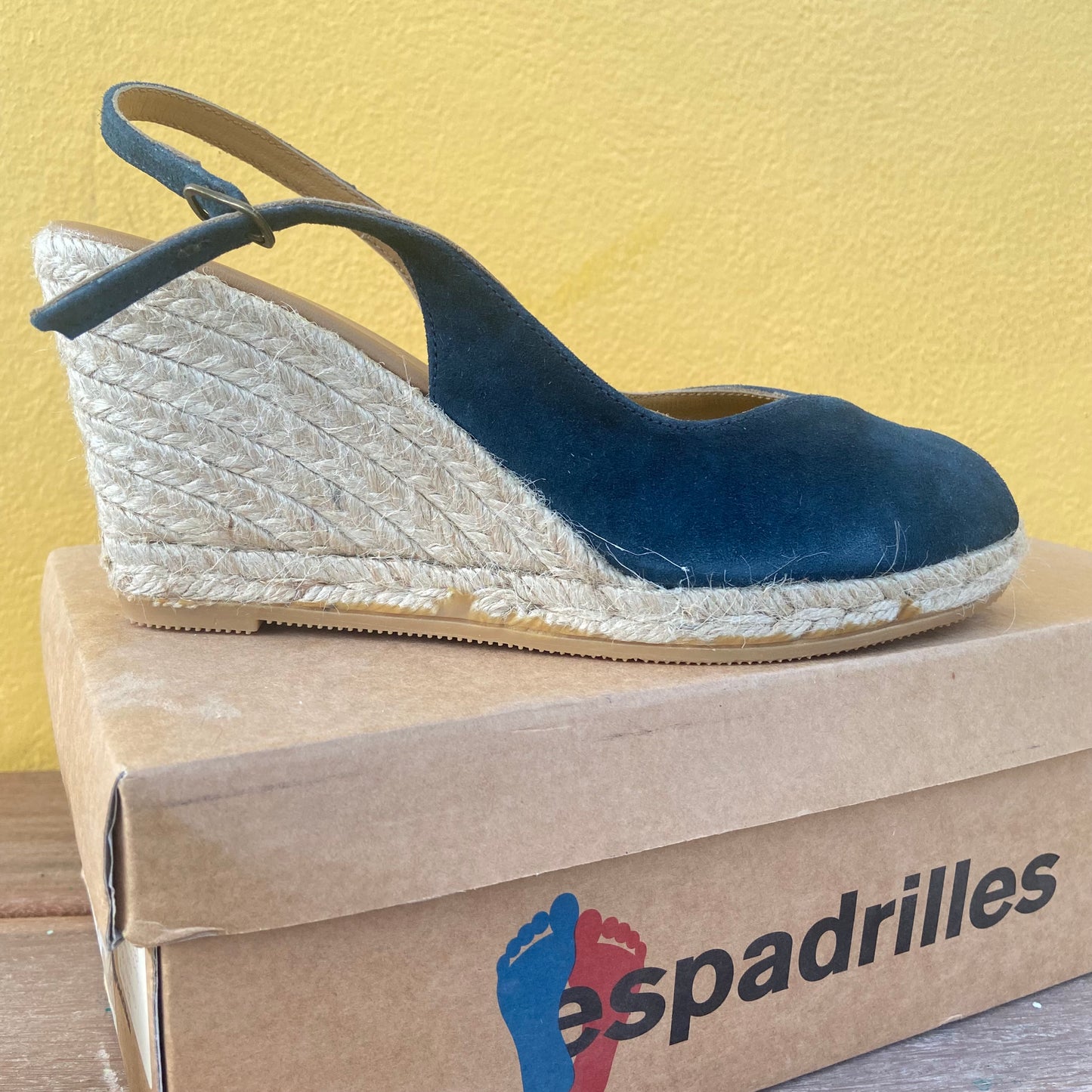 Sandalo scamosciato blu Espadrilles