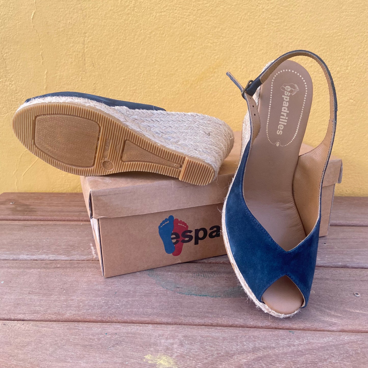 Sandalo scamosciato blu Espadrilles